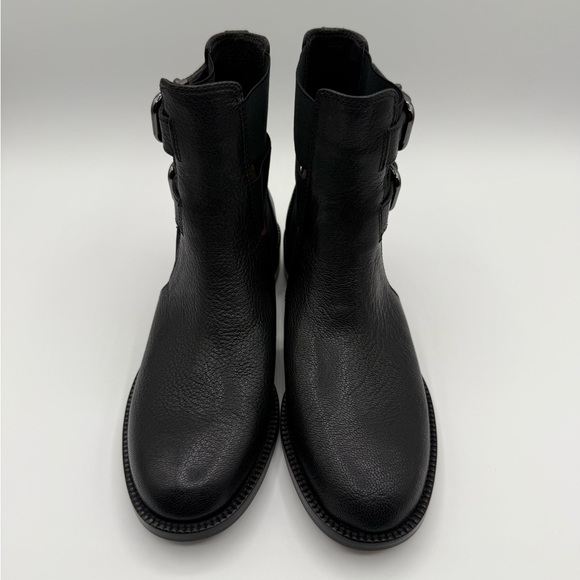 Via Spiga Birna Cutout Double Buckle Black Leather Boots Size 5.5M - Picture 5 of 16